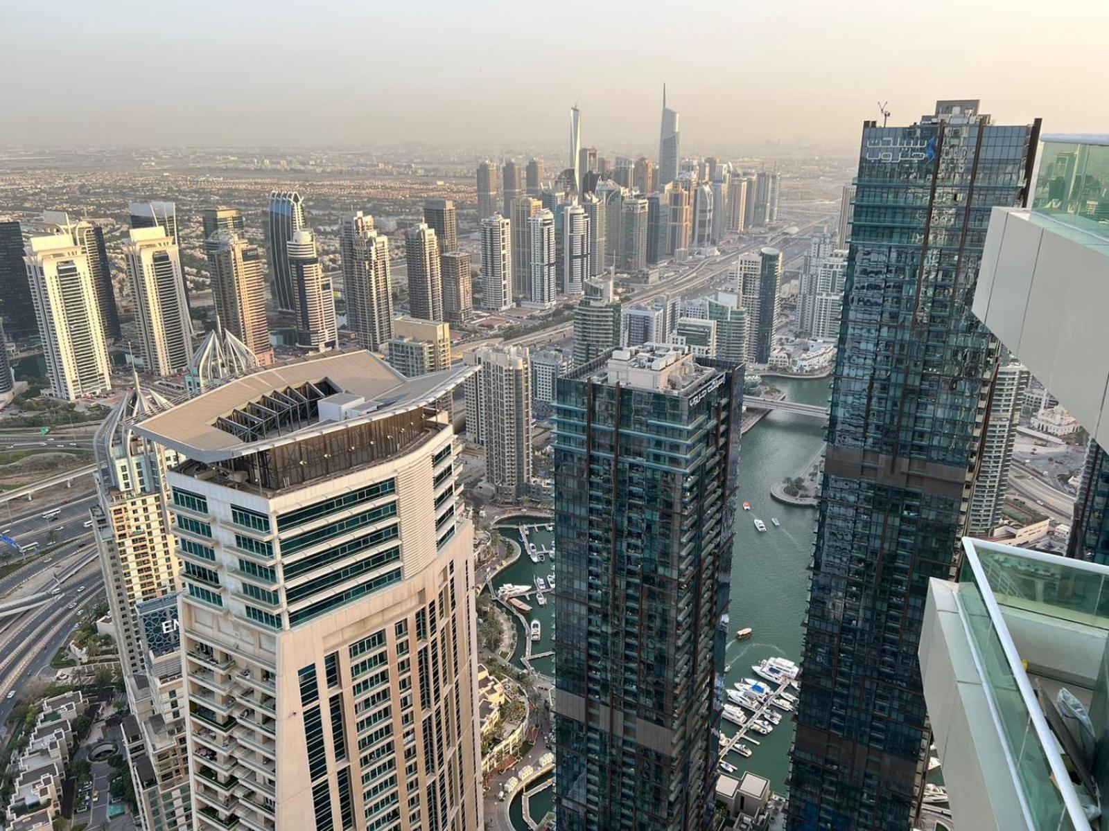 High Floor With City Skyline & Burj Khalifa View 3 Bedroom Unit Marina Dubai Ngoại thất bức ảnh